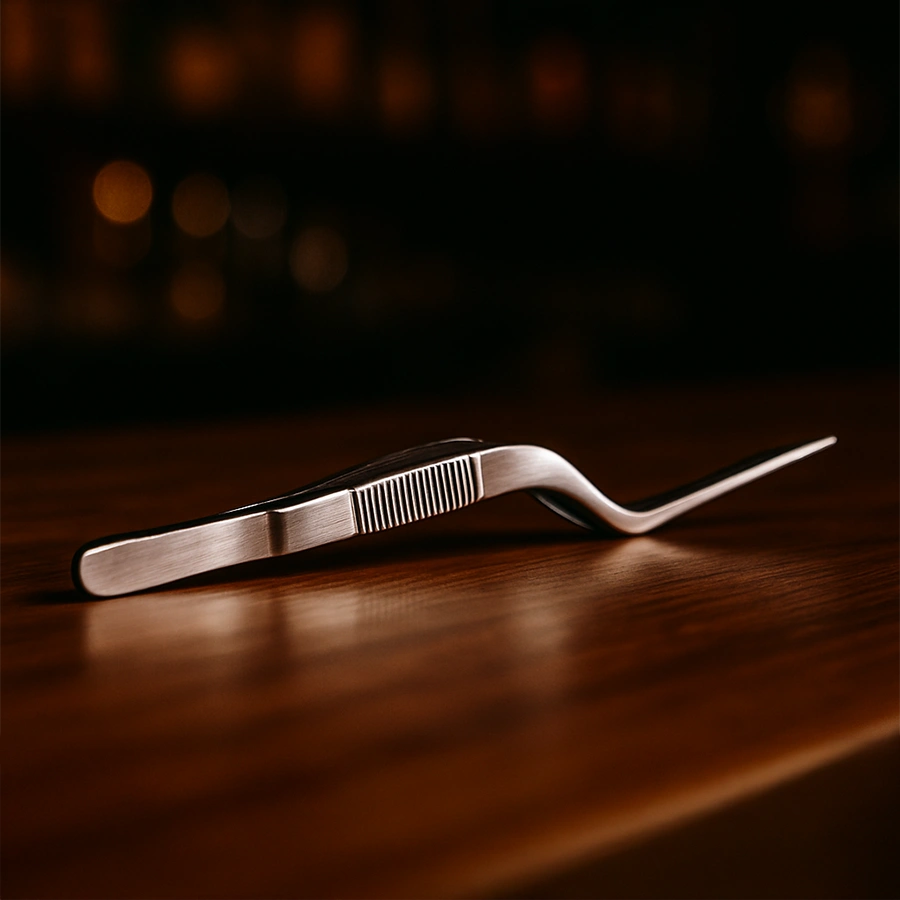 Pinza Curva Plateada 14cm