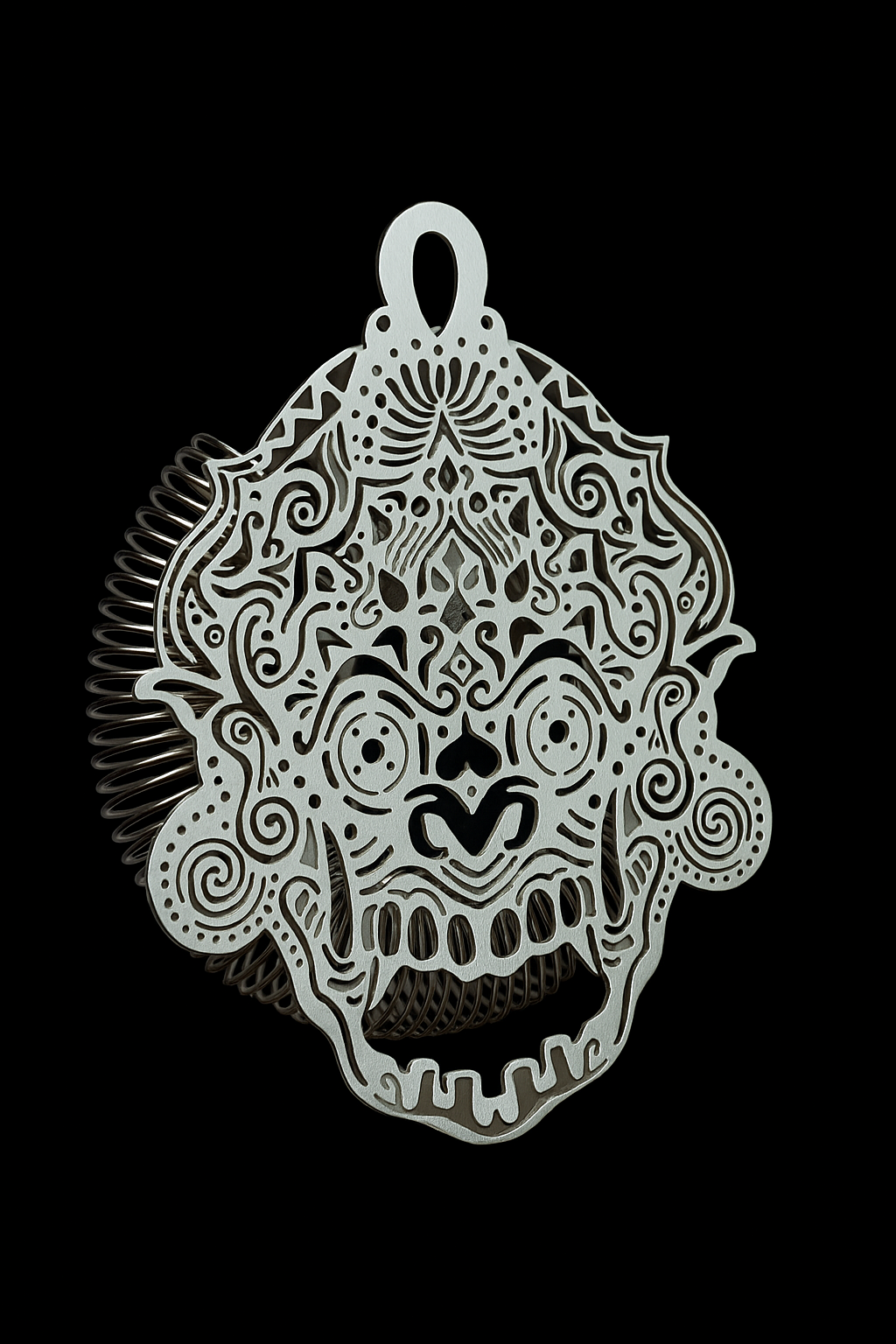 Colador Gusanillo para Cocteleria Modelo Calavera Labrado