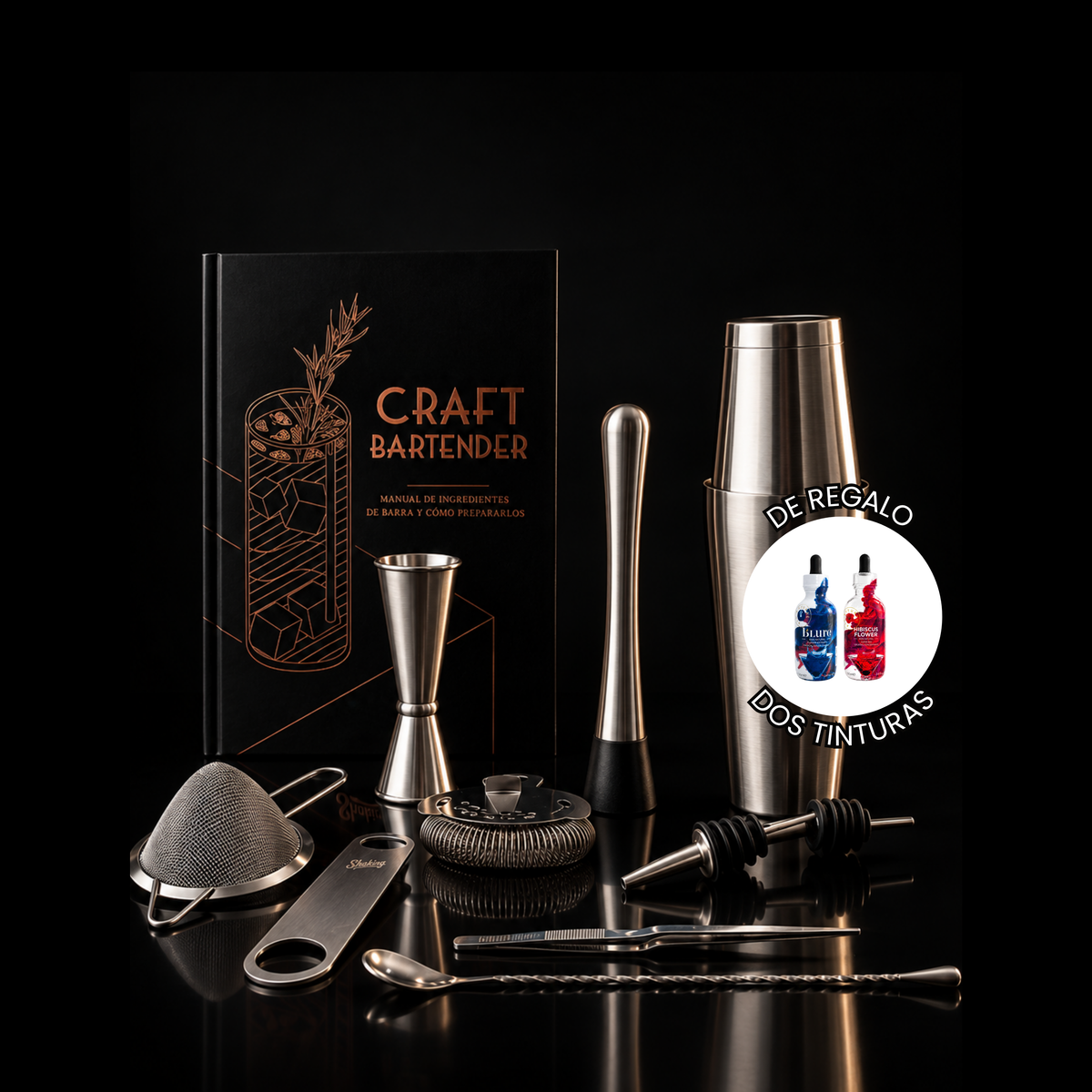 Kit del Estudiante de Coctelería – Set + Libro Craft Bartender