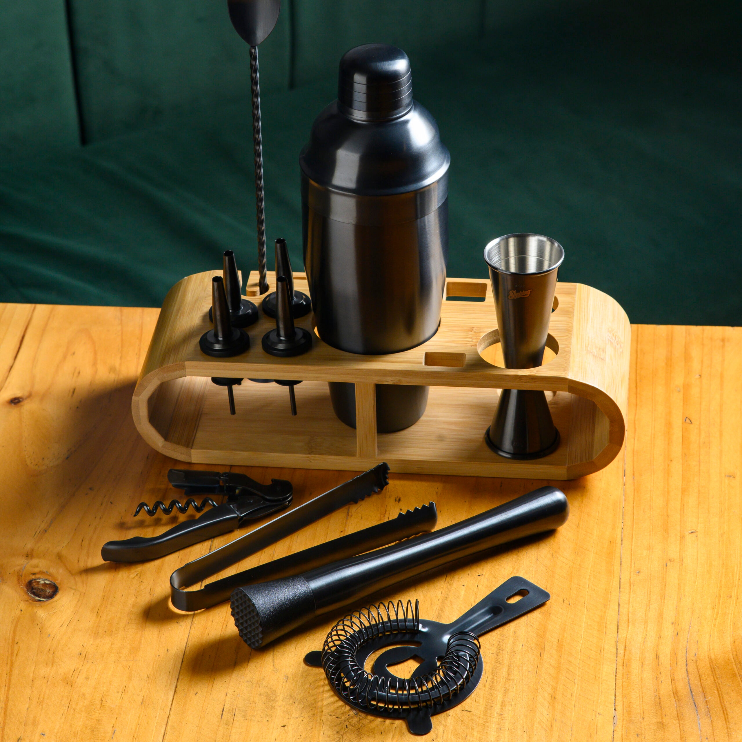 Set para Cocteleria bamboo Black- 11 piezas
